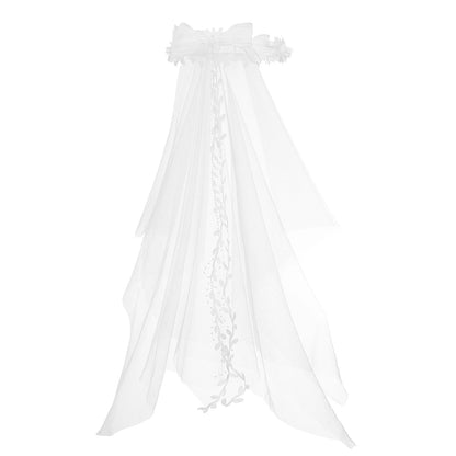 Bridal Flower Crown Headband Veil Artificial Floral Wedding Accessory Short Veil For Bride Bridesmaid Women Wedding Party Prom