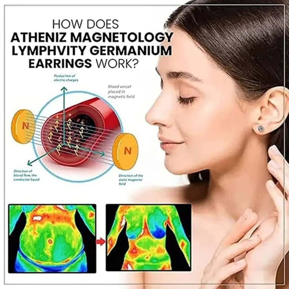 Acupuncture Earrings Lymphvity Magnet Therapy Germanium Earrings Magnetic Therapy Germanium Earrings Lymphatic Drainage Earrings