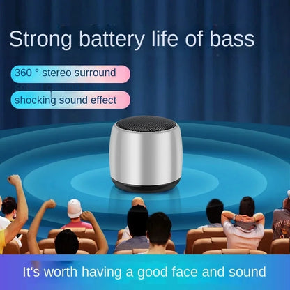M1 Mini Bluetooth-compatible Small Speaker Portable Intelligent One Drag Two Small Steel Cannon Metal Wireless Sound Subwoofer