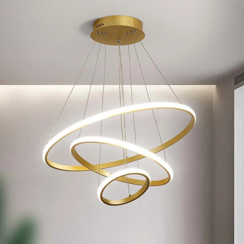 Modern led dining room chandeliers simple ring chandelier living bedroom Lights home indoor lighting decorative Pendant Lamps