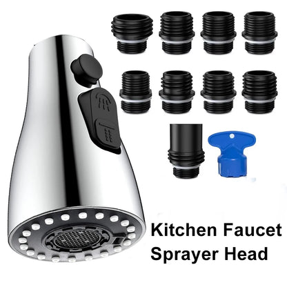 Kitchen Faucet Head Replacement 3 Modes Faucet Sprayer 9 Nozzles Sprayer Water Saving Shower Bathroom Basin Sink Tap Replacement