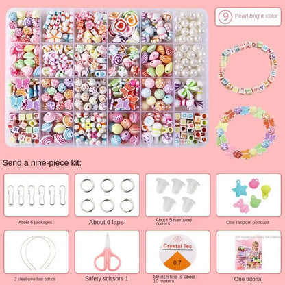 Arts Crafts DIY Handmade Beaded Kit Jewelry Set Handmade Kit for Make Bracelets Beads Creative DIY Beads for Children Girl