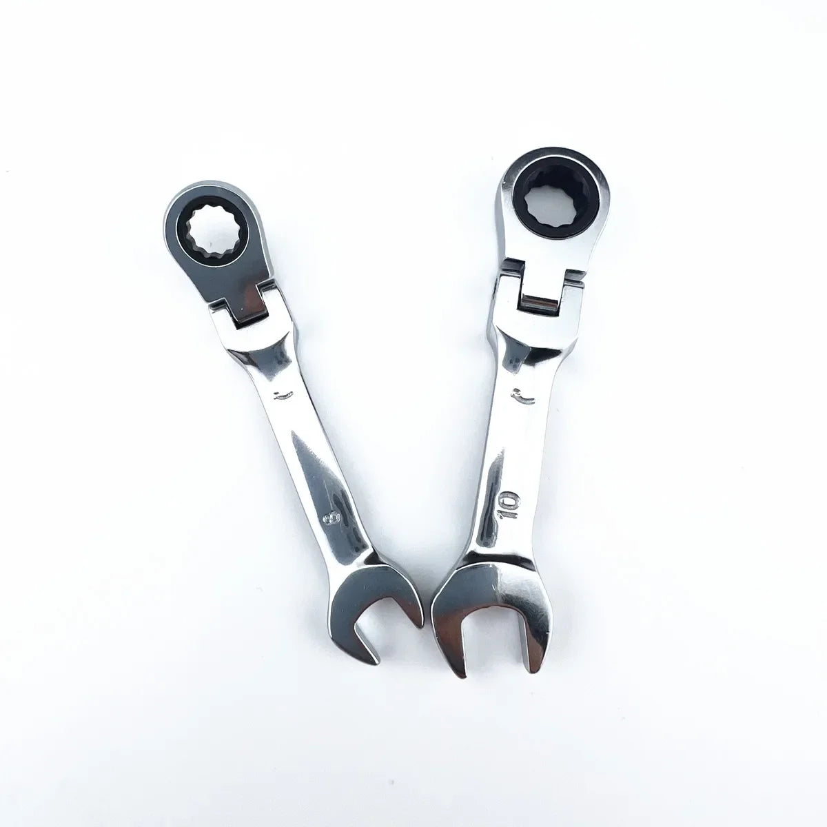Mini Short Handle Ratchet Wrench With Movable Head Quick Dual-purpose Open End Wrench Hardware Tool Labor-saving Wrench