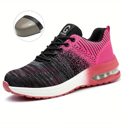 Steel Toe Work Shoes for Men Women  Anti-Smash Anti-Puncture Blue Safety Shoes Breathable Lightweight Air Cushion Work Shoes