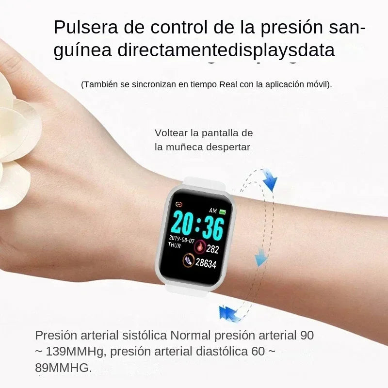 Smart Watch Y68: Color Screen Fitness Tracker w/ Step Count, 12 Sports Modes, Notification Reminder, Camera/Music Remote