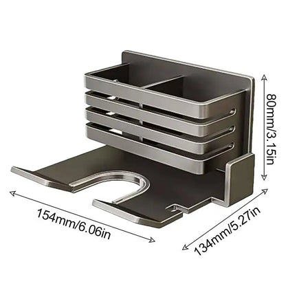 Bathroom Shelf on The Wall Without Drilling Multifunctional Storage Shelves Organizer Bathroom Hair Dryer Holder Toilet Cradle