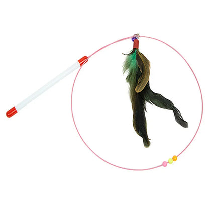 Cat Toy Cat Toys Interactive with Sucker Feather Toys for Cats Tease Sucker Stainless Steel Wire Cats Toy with Bell Pet Products