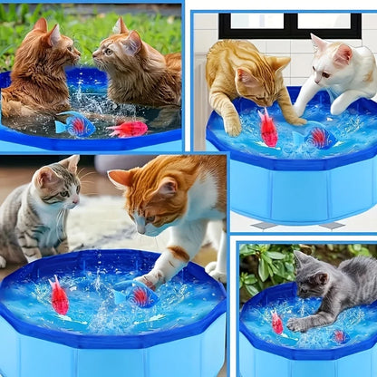 Pet Play Pool, Blue, Outdoor Leisure and Entertainment Pet Toys, Cat and Dog Water Pool, Cat Training Props