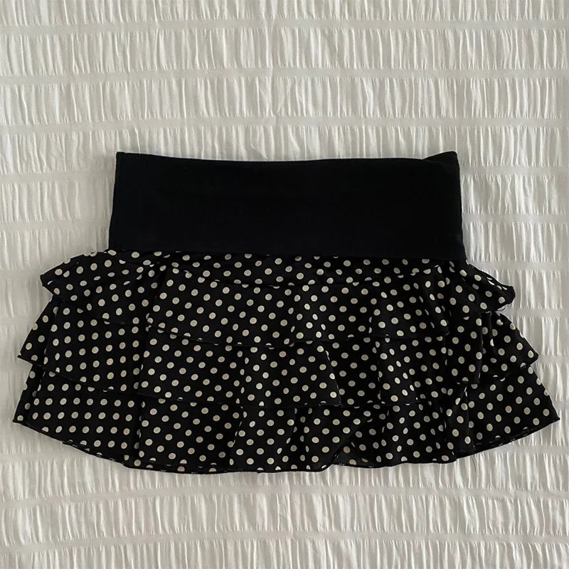 2026 Summer New Women's Layered Mini Skirt with High Waist and Elastic Waist  Y2K Gothic  Party Versatile Fashion Short Skirt