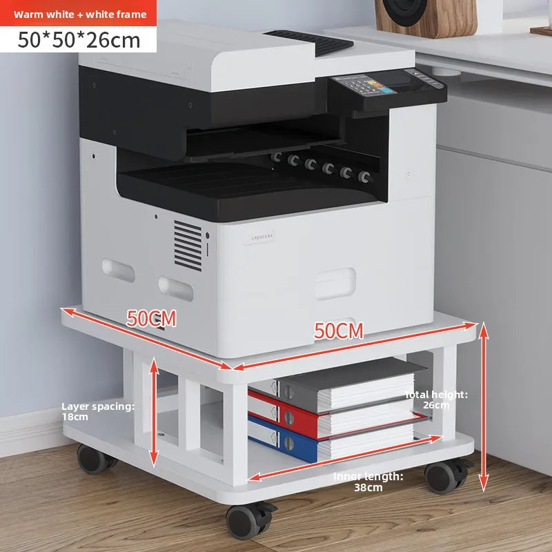 Low Profile Floor Mounted Office Desktop under Desk Printer Copier Storage Ra Home Use Mobile Organization elf