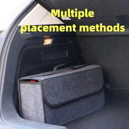 Car Trunk Organizer Soft Felt Storage Box Homefish Large Anti Slip Compartment Boot Storage Organizer Tool Car Storage Bag