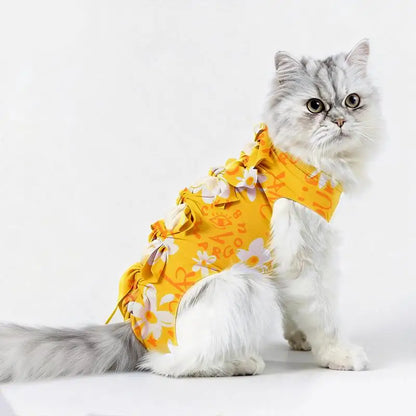 *Pet Neutering Suit Cat Postoperative Recovery Anti Licking Clothing Adjustable Cat Wound Protective Clothes Pet Supplies