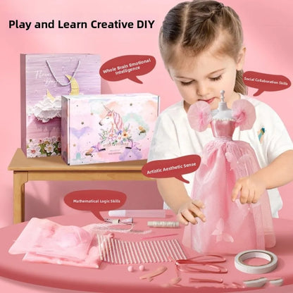 Handcrafts Skirt DIY 's Clothes Kit Handmade Fashion Design Princess Outfit Kit Wear Cute 's Dress Material Girl