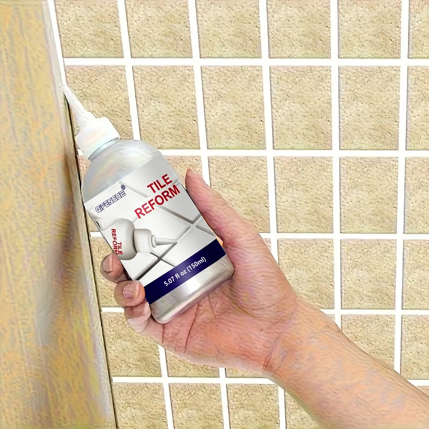 Tile Reform Grout Repair Pen, Waterproof Tile Gap Filler, Mildew Resistant Tile Seam Refinisher for Bathroom Kitchen Floor Wall