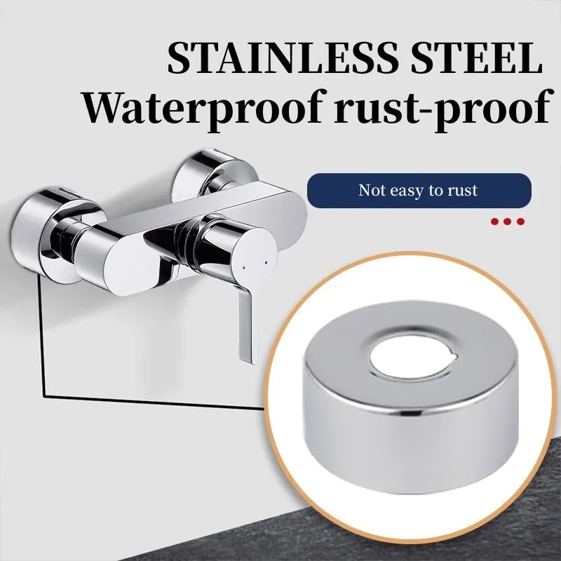 2PCS 1/2"3/4"Faucet Decorative Cover Stainless Steel Water Pipe Connector Heighten Valve Panel Shower Kitchen Faucet Accessories
