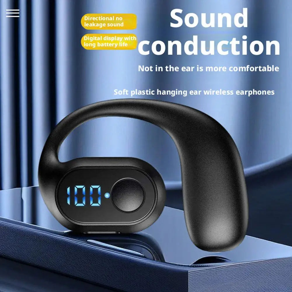 Open-ear Air Conduction Headphone Wireless Bluetooth Earphones Bone Conduction Stereo Single Ear Clip Immersive HI-FI Sound