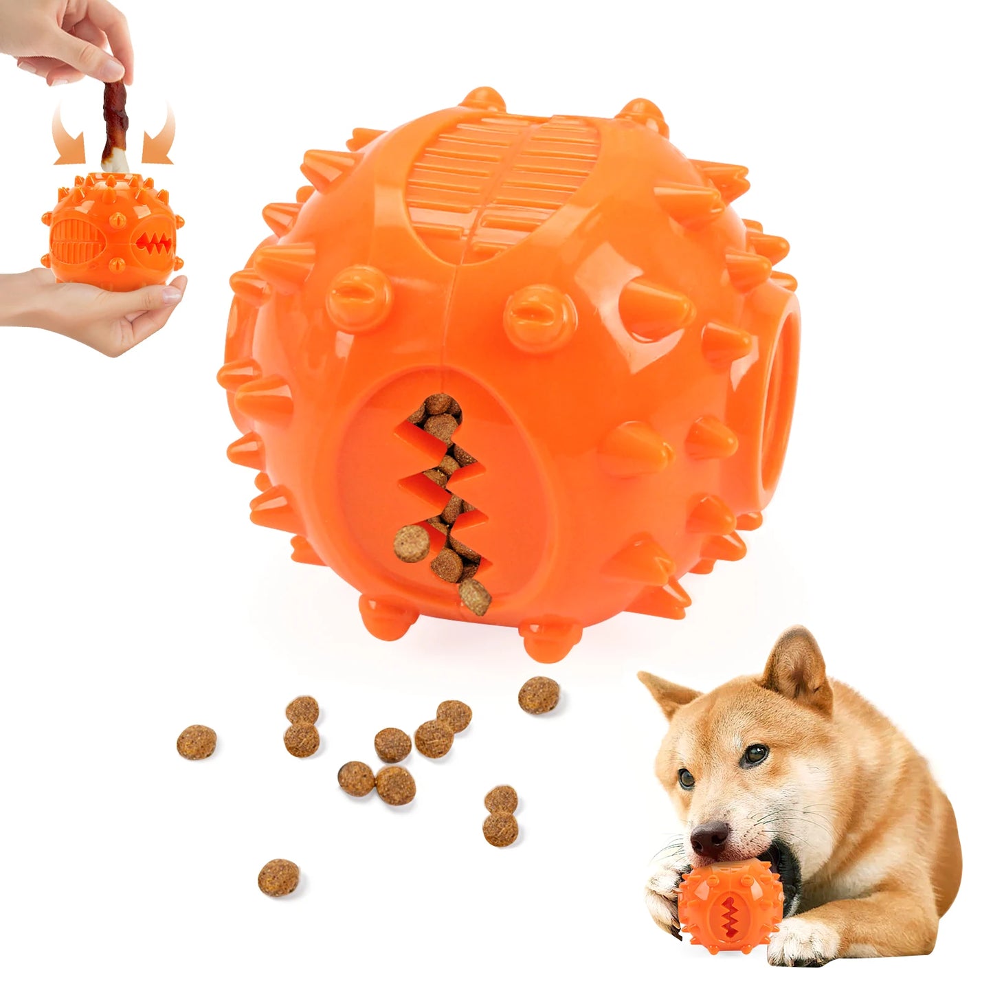 Dog Chew Toys Grinding Teeth Sound Ball Toys Leaking Food Balls Anti Bite Interactive Training Cleaning Teeth Toys Pet Products