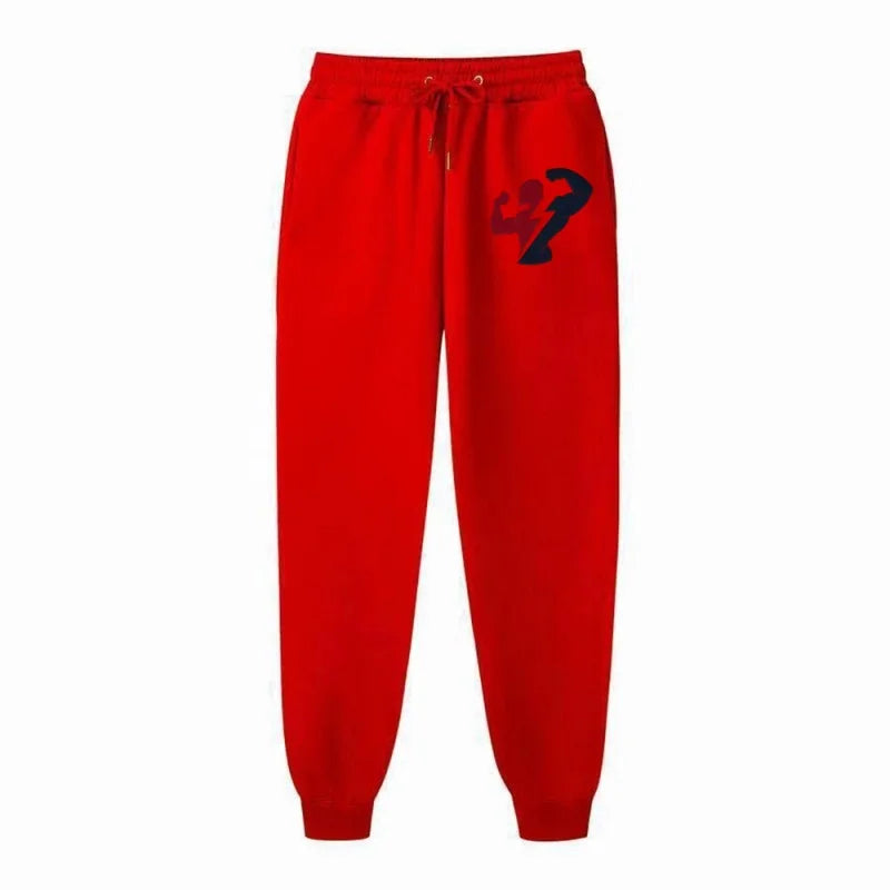 Athletic Performance Men's 100% Cotton Gym Long Pants Elastic Waist Drawstring Sweat-Absorbing Comfortable Trousers