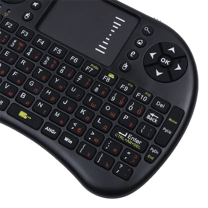 I8 Mini Wireless Keyboard RGB Backlit 2.4GHz Air Mouse English Russian Keyboard with Touchpad Handheld for Android TV BOX