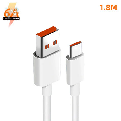 Original Xiaomi 6A USB Type C Cable Charger 120W Turbo Type Fast Charging For Mi 13 12 11 10 Pro Ultra Poco X3 Redmi Note K50 40