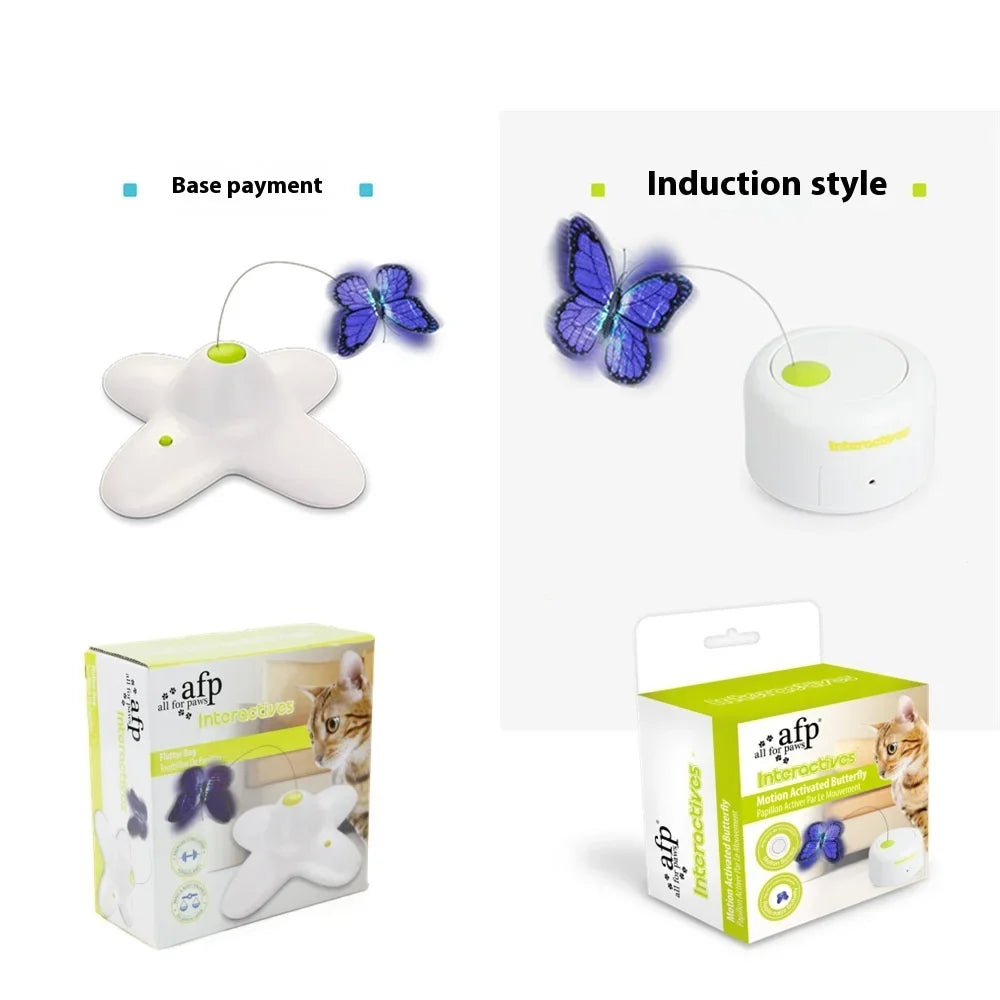 Pet cat self-hi boredom relief artifact butterfly electric cat teasing toy induction automatic rotation cat teasing turntable