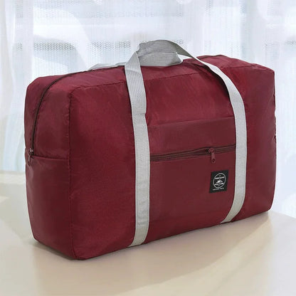 HOMEFISH Foldable Travel Tote Bag for Women, Lightweight Carry-on Luggage Bag Large Capacity Casual Sports Bag, Ideal for Short