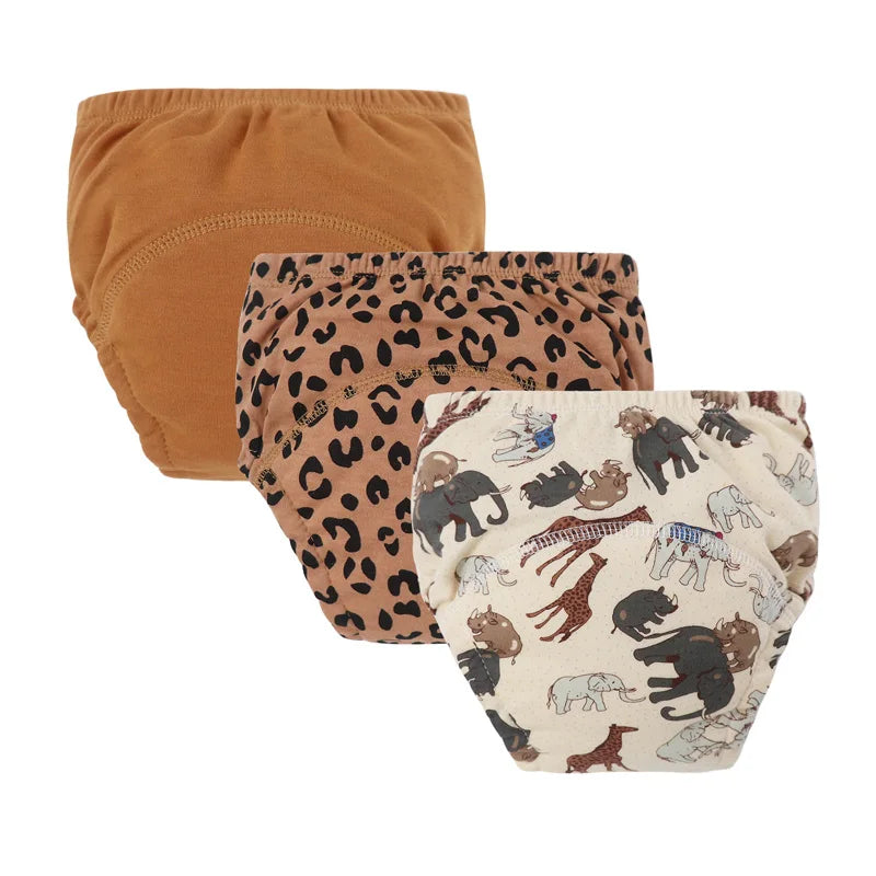 3Pcs Baby Diaper Training Pants for Girls Boys Washable Nappies Infant Cloth Diapers Reusable Kids Underwear Toddler Shorts
