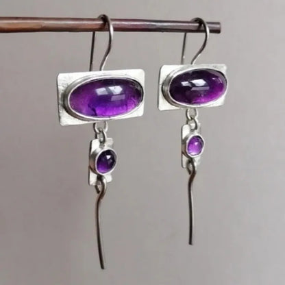Traditional Earrings, Ethnic Tribal Earrings, Glass Stones, Carved Long Earrings, Heart Shape Earrings,