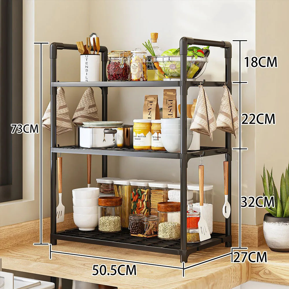 Storage Shelves Organizer Sturdy Shelving Space-Saving Shelves Organizer for Pantry Laundry Kitchen