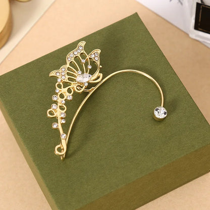 Korean Fashion Butterfly Elf Ear Hanging Earrings For Women Jewelry 2026 Trending New Luxury Ear Cuff Without Hole Fake Earrings