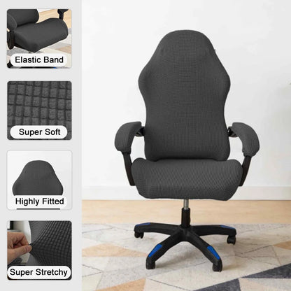 Solid Color Gaming Chair Cover Soft Elasticity Polar Fleece Armchair Slipcovers Computer Seat Chair Covers Stretch Rotating Lift