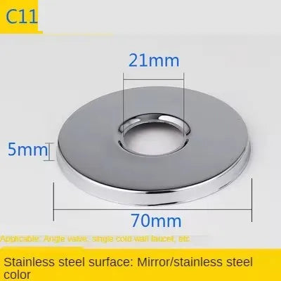 2PCS 1/2"3/4"Faucet Decorative Cover Stainless Steel Water Pipe Connector Heighten Valve Panel Shower Kitchen Faucet Accessories
