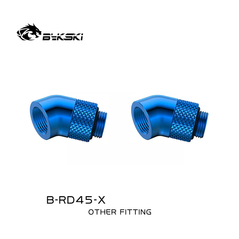 BYKSKI 2pcs G1/4'' 90 Degree /45 Degree Rotary Compression Fitting /for Water Cooling Adaptors Copper Metal Connector B-RD90-X