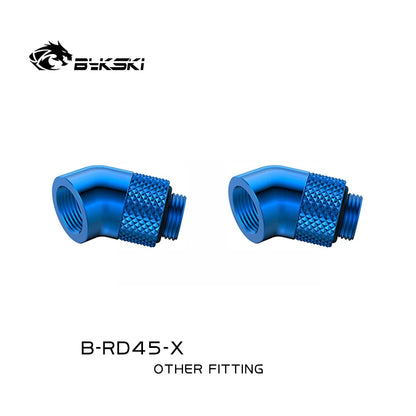 BYKSKI 2pcs G1/4'' 90 Degree /45 Degree Rotary Compression Fitting /for Water Cooling Adaptors Copper Metal Connector B-RD90-X