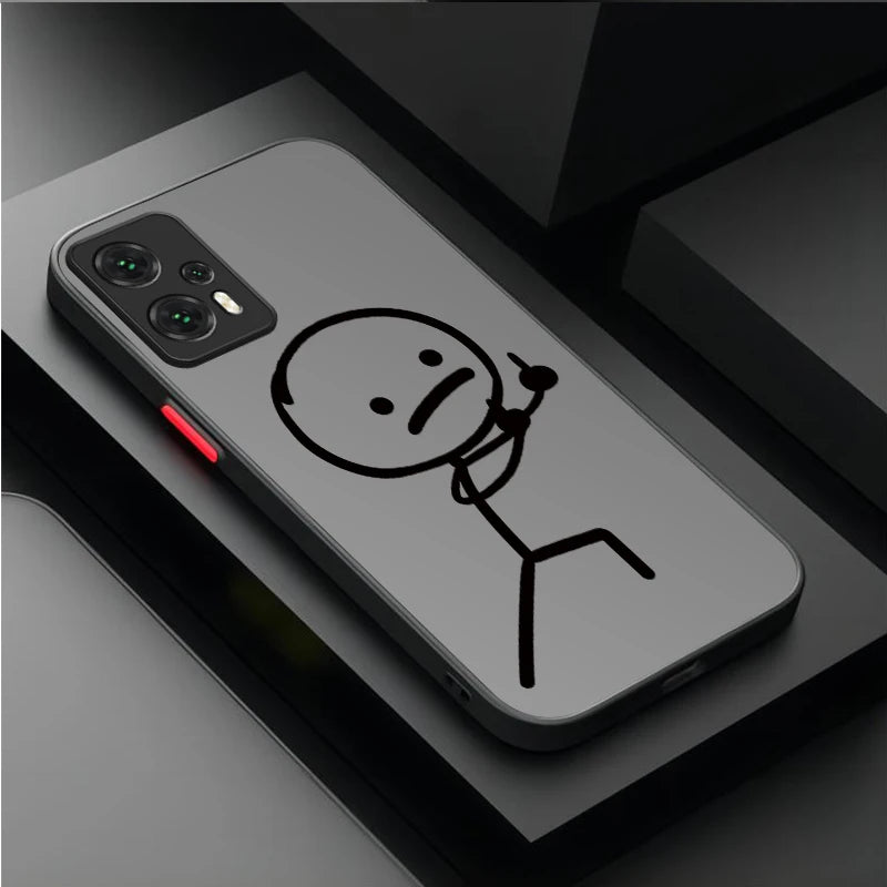 Flork Minimalist Comic Figurine Case for Xiaomi 14T 13T 12T 11T 10T 9T Pro Mi 14 13 12 10 11 Lite 5G NE Shockproof Full Cover