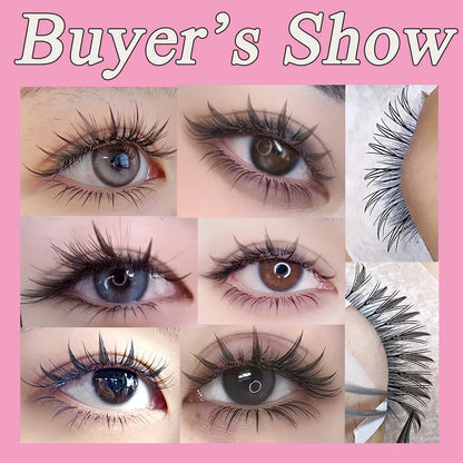 New Comic Eyelash Fan Anime Spire Individual Feather Shaped Eyelash Extensions Manga Elf Style Lashes Extensions Cosplay  Makeup