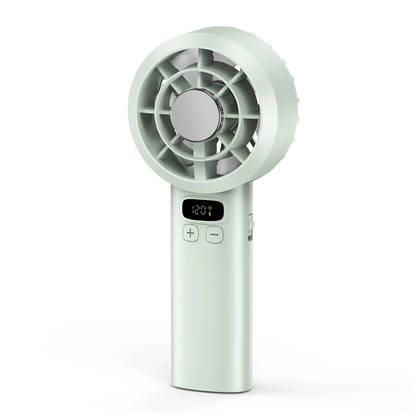 Portable Handheld Fan, 5 Speeds, LED Screen, Rechargeable Battery, Quiet Strong, 2-in-1 Desktop USB Fan for Home Office Travel