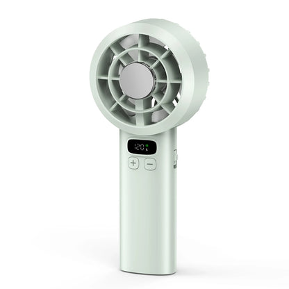 Portable Handheld Fan, 5 Speeds, LED Screen, Rechargeable Battery, Quiet Strong, 2-in-1 Desktop USB Fan for Home Office Travel