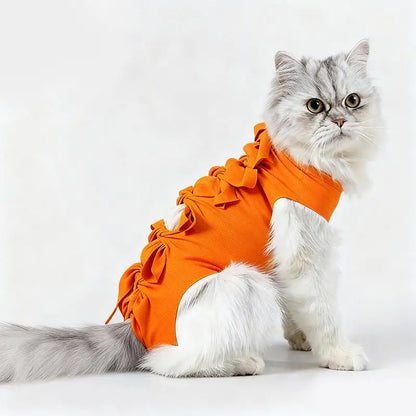 *Pet Neutering Suit Cat Postoperative Recovery Anti Licking Clothing Adjustable Cat Wound Protective Clothes Pet Supplies