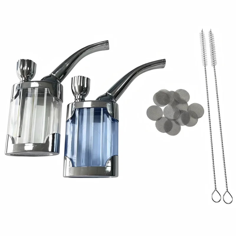 Complete set Cleanable Acrylic Smoking Pipe Fashion Microfilter Tobacco Pipe Circulation Reduce Tar Smoke filter Cigarette Tool