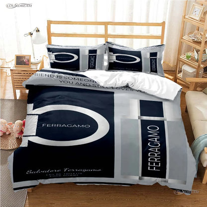 Fshion Luxury Brand Casal All Season Duvet Cover Comforter Bedding Set Soft Quilt Cover and Pillowcases Single/Double/Queen/King
