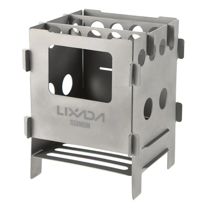 Stainless Steel / Ti Camping Stove Folding Wood Stove Outdoors Portable BBQ Barbecue Shelf Mini Charcoal Picnic Stove