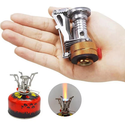 Ultra-Light Portable Gas Burner, Mini Camping Stove with Piezo Ignition for Outdoor Cooking Hiking Picnic〔YY26〕