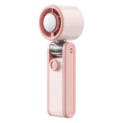 Foldable Design Portable Handheld Fan Portable Digital Display USB Rechargeable Fan Multi-Speed High Speed Turbo