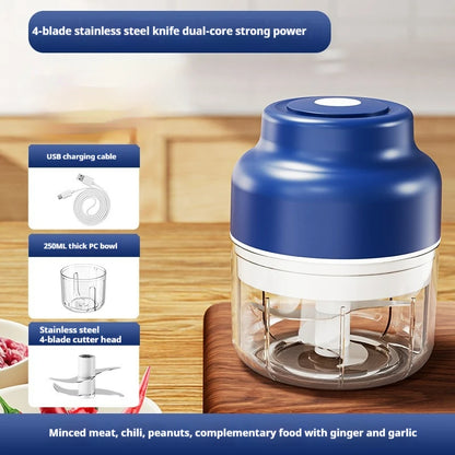 320ML Electric Garlic Grinder, Vegetable Chopper, Food Processor, USB Mini Garlic Grinder, Portable Small Food Processor