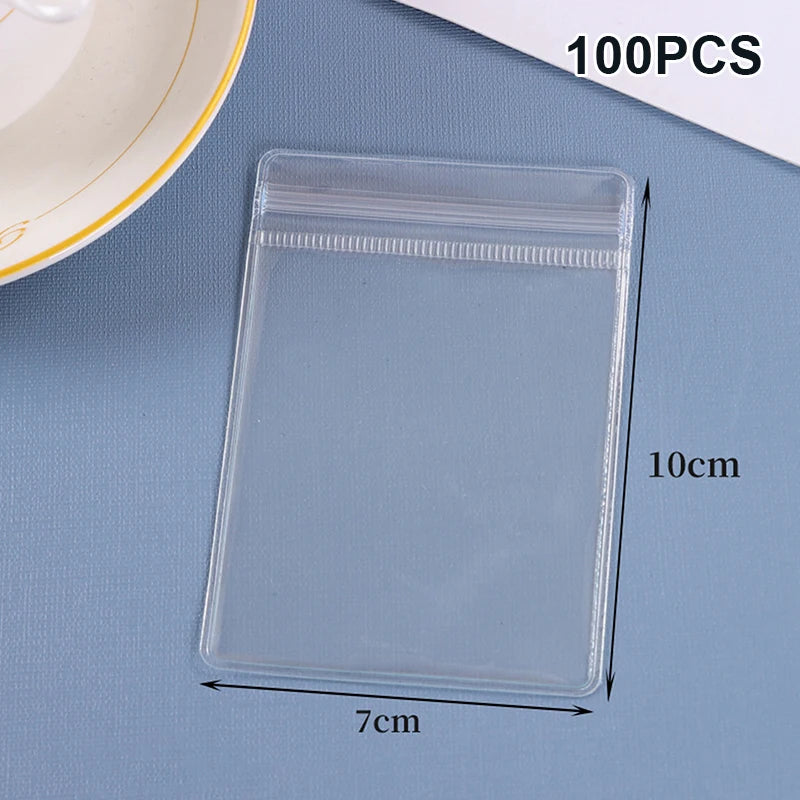 (ZYDD01) 100pcs Jewelry Organizer Pouch Bags Mini Transparent PVC Anti-Oxidation Earring Pendant Necklace Bracelet Storage Bags