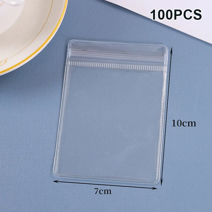 (ZYDD01) 100pcs Jewelry Organizer Pouch Bags Mini Transparent PVC Anti-Oxidation Earring Pendant Necklace Bracelet Storage Bags