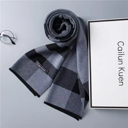 High Quality Wool Men Scarf Autumn Winter Classic Business Thermal Muffler Male Soft Korean Version Long Thick Warm Shawl No Box