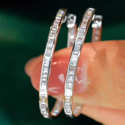 European and American Dazzling Inlaid Earrings for Women, Simple and Minimalist, Personalized and Niche Design Accessories