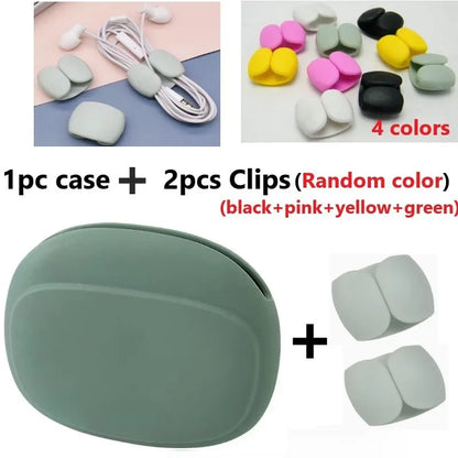 Silicone Cell Phone Cable Bag, Data Cable Storage Box, Travel Earphone, Wire Key, U Drive, USB Rating, Sauna